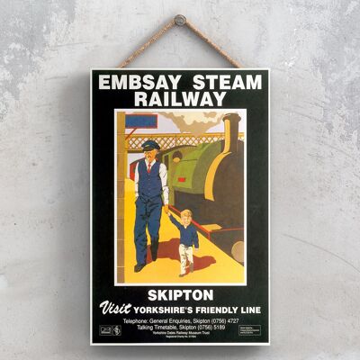 P0867 – Embsay Steam Railway Yorkshire Original National Railway Poster auf einer Plakette im Vintage-Dekor
