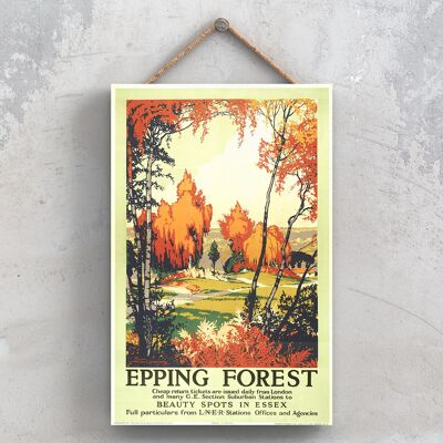 P0868 - Cartel del Ferrocarril Nacional Original de Epping Forest Beauty en una placa de decoración vintage