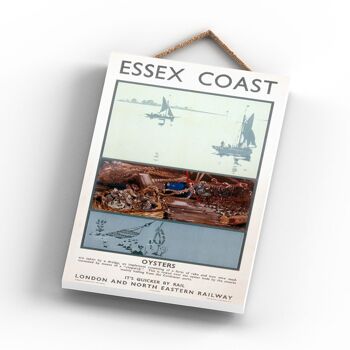 P0871 - Essex Coast Oysters Affiche originale des chemins de fer nationaux sur une plaque décor vintage 2