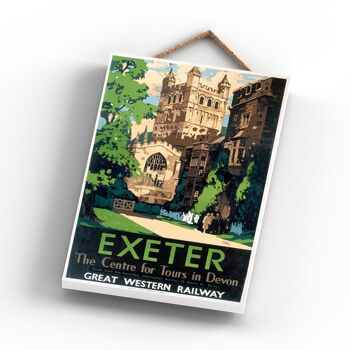 P0872 - Affiche Originale Du Chemin De Fer National De La Cathédrale D'Exeter Sur Une Plaque Décor Vintage 2