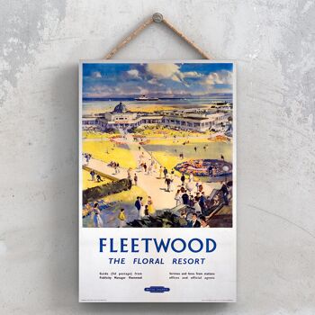 P0878 - Fleetwood Floral Resort Affiche originale des chemins de fer nationaux sur une plaque décor vintage 1