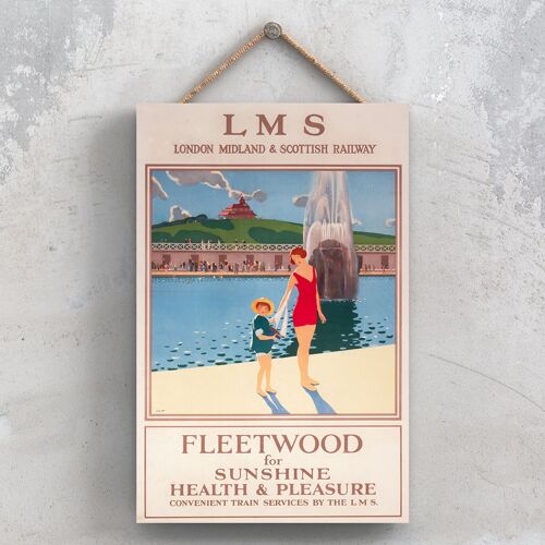 P0881 - Fleetwood Sunshine Original National Railway Poster On A Plaque Vintage Decor