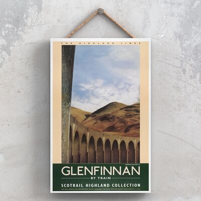 P0889 - Glenfinnan Scotrail Affiche originale des chemins de fer nationaux sur une plaque décor vintage