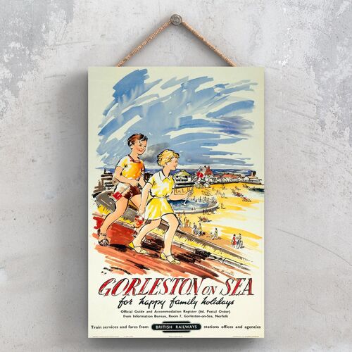 P0891 - Gorleston On Sea Happy Original National Railway Poster On A Plaque Vintage Decor