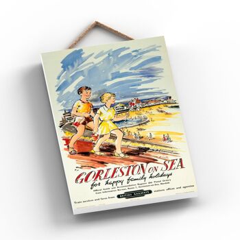P0891 - Gorleston On Sea Happy Affiche Originale National Railway Sur Une Plaque Décor Vintage 2