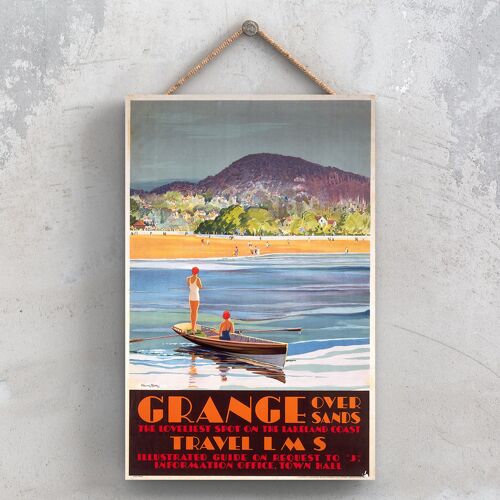 P0892 - Grange Over Sands Original National Railway Poster On A Plaque Vintage Decor