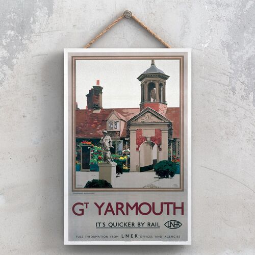 P0893 - Great Yarmouth Fishermen Original National Railway Poster On A Plaque Vintage Decor