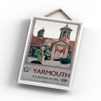 P0893 - Great Yarmouth Fishermen Affiche originale du chemin de fer national sur une plaque décor vintage 3