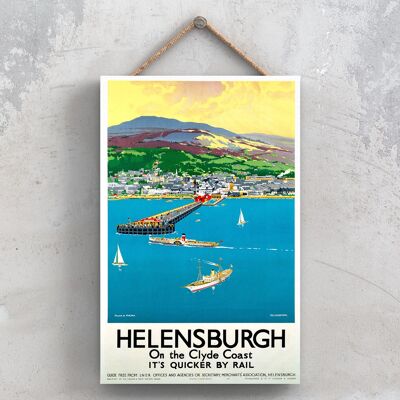 P0907 - Helensburgh Clyde Coast Original National Railway Poster auf einer Plakette im Vintage-Dekor