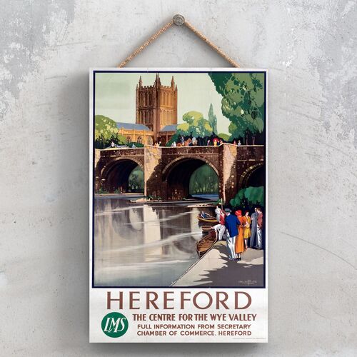 P0909 - Hereford Wye Valley Original National Railway Poster On A Plaque Vintage Decor