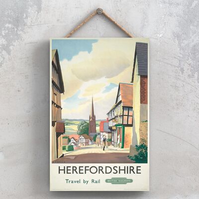 P0911 - Herefordshire Pale Original National Railway Poster su una placca Decor vintage