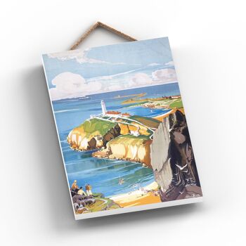 P0917 - Holyhead Holy Island Affiche originale des chemins de fer nationaux sur une plaque décor vintage 1