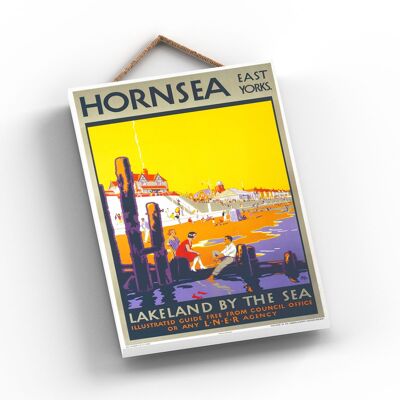 P0920 - Hornsea East Yorkshire Lakeland Poster originale della National Railway su una targa con decorazioni vintage