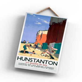P0923 - Hunstanton Cliff Affiche originale des chemins de fer nationaux sur une plaque décor vintage 2