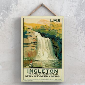 P0931 - Incleton Waterfalls Affiche originale des chemins de fer nationaux sur une plaque décor vintage 1