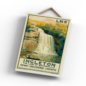 P0931 - Incleton Waterfalls Affiche originale des chemins de fer nationaux sur une plaque décor vintage 3