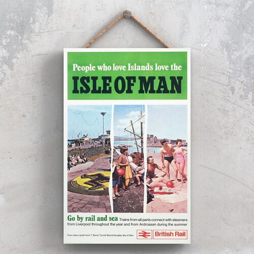P0938 - Isle Of Man People Original National Railway Poster On A Plaque Vintage Decor