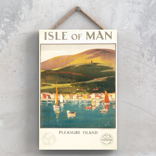 P0939 - Isle Of Man Pleasure Island Original National Railway Poster On A Plaque Vintage Decor