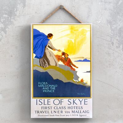 P0944 - Isle Of Sky Flora Macdonald Affiche originale des chemins de fer nationaux sur une plaque décor vintage