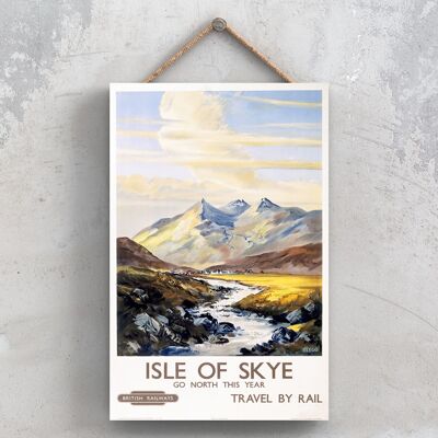 P0945 - Isle of Skye Original National Railway Poster auf einer Plakette im Vintage-Dekor