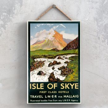 P0946 - Isle Of Skye Hotels Affiche originale des chemins de fer nationaux sur une plaque décor vintage 1