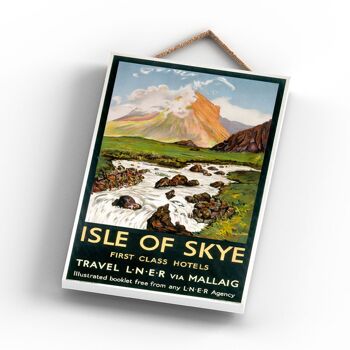 P0946 - Isle Of Skye Hotels Affiche originale des chemins de fer nationaux sur une plaque décor vintage 3