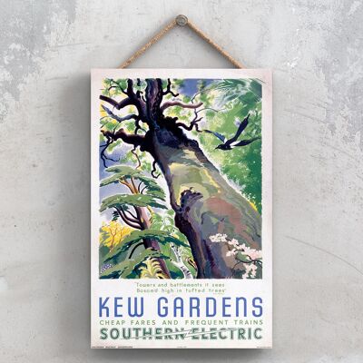P0959 - Kew Gardens Southern Electric National Railway Affiche originale sur une plaque décor vintage