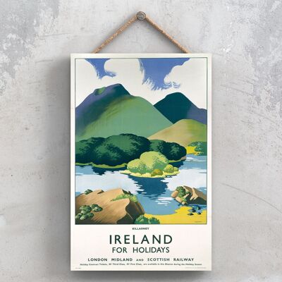 P0961 - Killarney Irland Original National Railway Poster auf einer Plakette im Vintage-Dekor