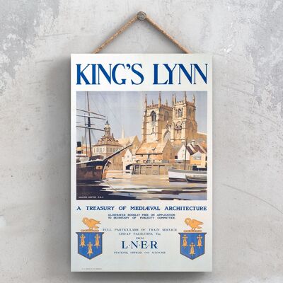 P0962 - King's Lynn Original National Railway Poster auf einer Plakette im Vintage-Dekor