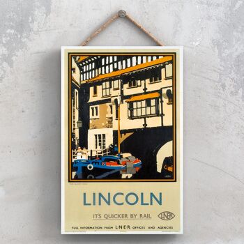 P0977 - Lincoln Glory Hole Affiche originale des chemins de fer nationaux sur une plaque décor vintage 1