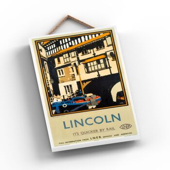 P0977 - Lincoln Glory Hole Affiche originale des chemins de fer nationaux sur une plaque décor vintage 2