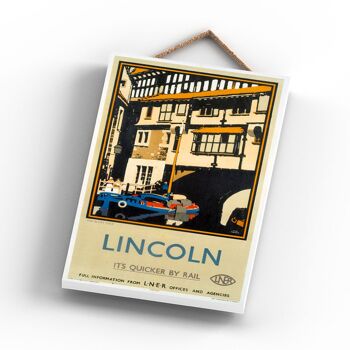 P0977 - Lincoln Glory Hole Affiche originale des chemins de fer nationaux sur une plaque décor vintage 3