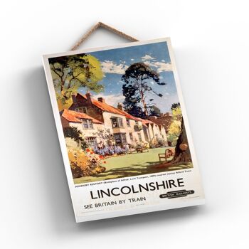 P0980 - Lincolnshire Somersby Rectory Affiche originale des chemins de fer nationaux sur une plaque décor vintage 2