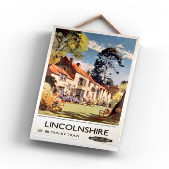 P0980 - Lincolnshire Somersby Rectory Affiche originale des chemins de fer nationaux sur une plaque décor vintage 3
