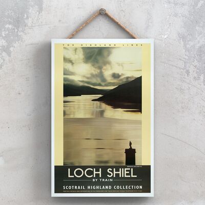 P0986 - Póster de Loch Shiel Highland Original National Railway en una placa de decoración vintage