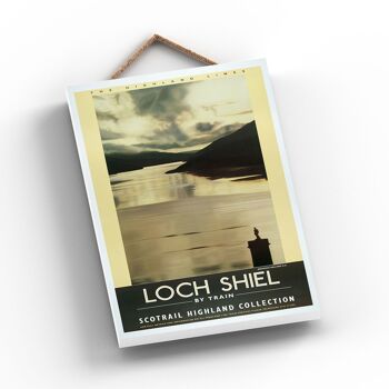 P0986 - Affiche originale du chemin de fer national du Loch Shiel Highland sur une plaque décor vintage 2