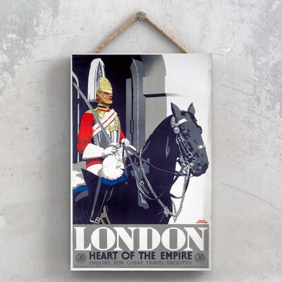 P0991 - London Heart Of The Empire Poster originale della National Railway su una targa con decorazioni vintage