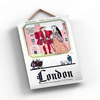 P0996 - London Tudor Architecture Original National Railway Poster On A Plaque Vintage Decor 2