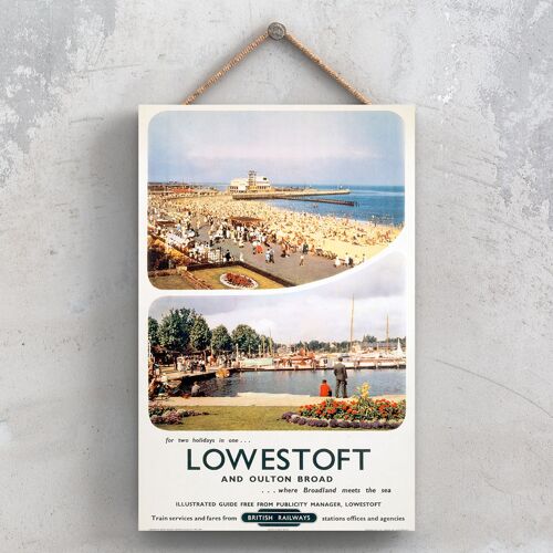 P1002 - Lowestoft Oulton Broad Original National Railway Poster On A Plaque Vintage Decor