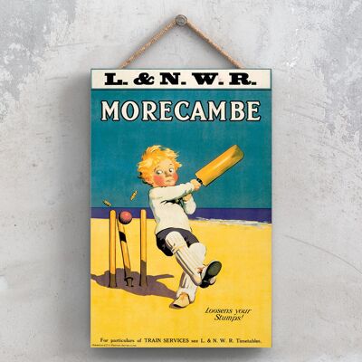 P1013 - Morecambe Stumps Original National Railway Poster On A Plaque Vintage Decor