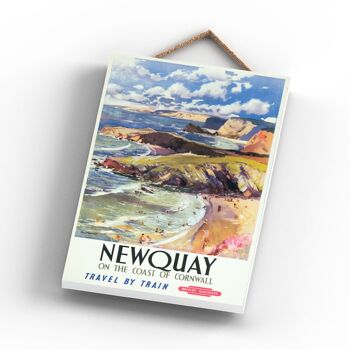 P1017 - Newquay Jack Merriott Affiche originale des chemins de fer nationaux sur une plaque décor vintage 3