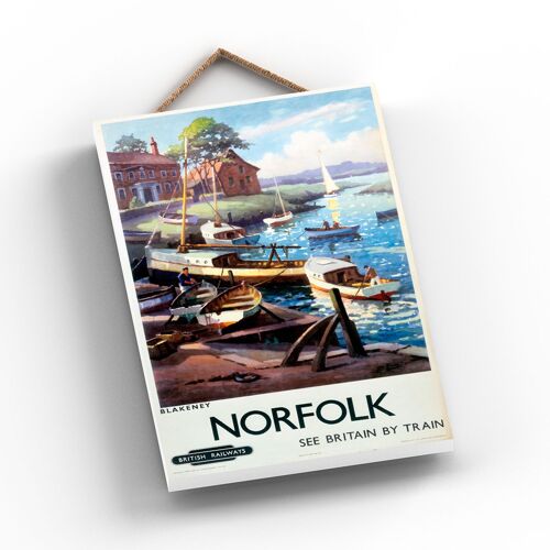 P1020 - Norfolk Boats Original National Railway Poster On A Plaque Vintage Decor