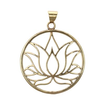 Lotus Flower Bronze Plated Pendant -75-