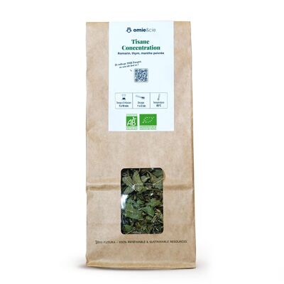 Concentración de té de hierbas: romero, tomillo y menta