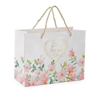 Sac fleurs roses