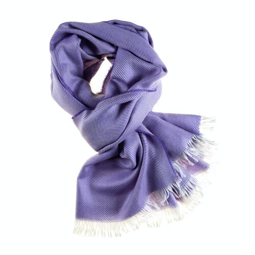 Marquee Lilac Herringbone Cashmere & Silk Stole