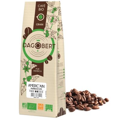 Organic and fair trade Arabica coffees AMERIC'AIN grain and ground blend