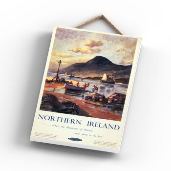 P1028 - Affiche originale des chemins de fer nationaux des montagnes d'Irlande du Nord sur une plaque décor vintage 3