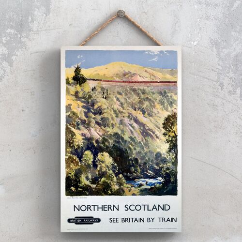 P1029 - Northern Scotland Sutherland Original National Railway Poster On A Plaque Vintage Decor