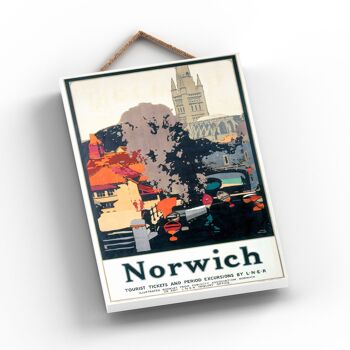 P1037 - Norwich Tickets Affiche Originale National Railway Sur Une Plaque Décor Vintage 2
